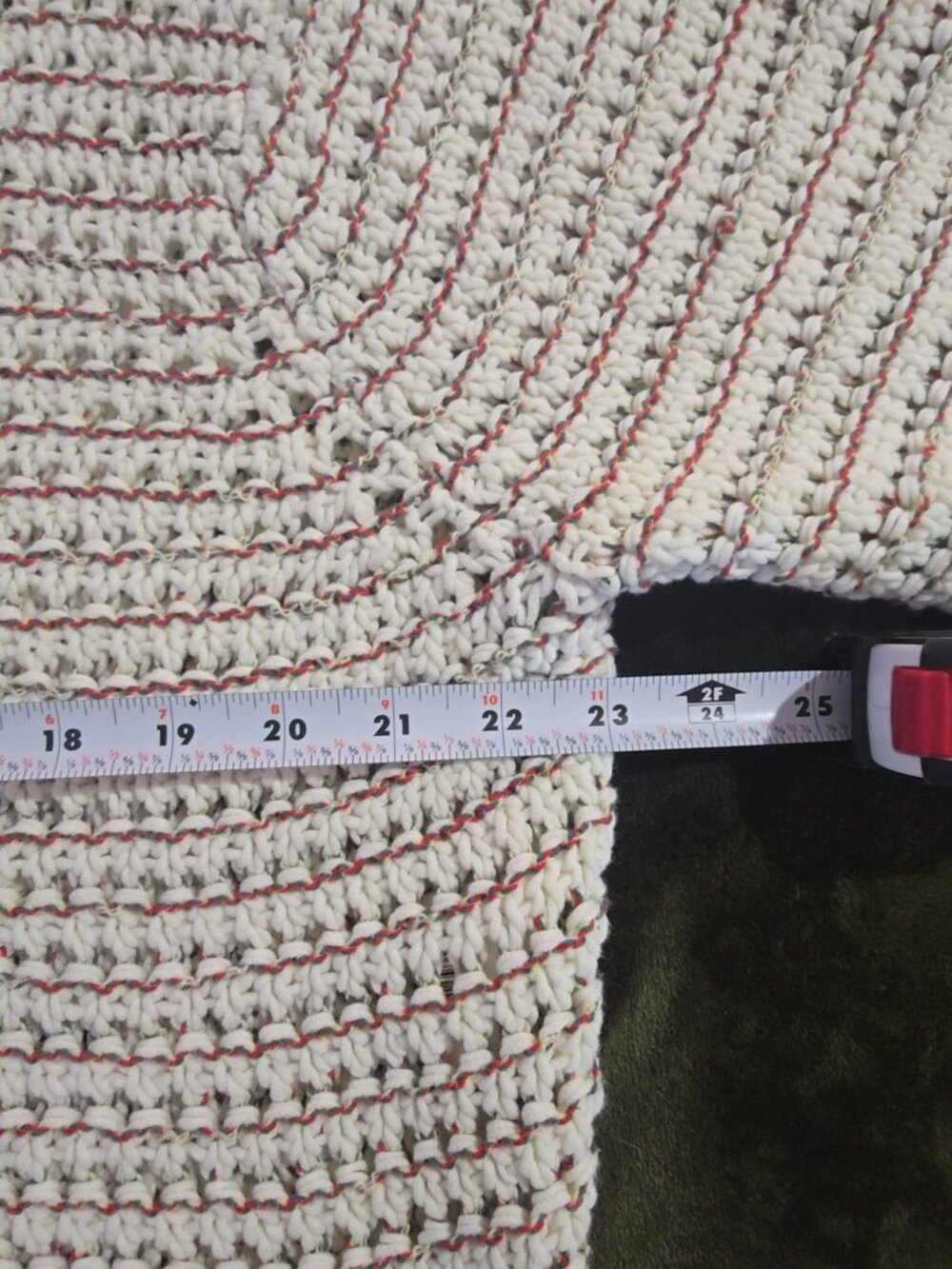 Bimba y Lola Cream Chunky Knit Sweater Womens S Red Green Fleck Cozy Crewneck - Picture 6 of 9
